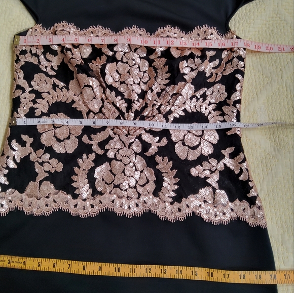 Tadashi Shoji Neoprene and Paillette Lace Dress Size 12 - Picture 10 of 12